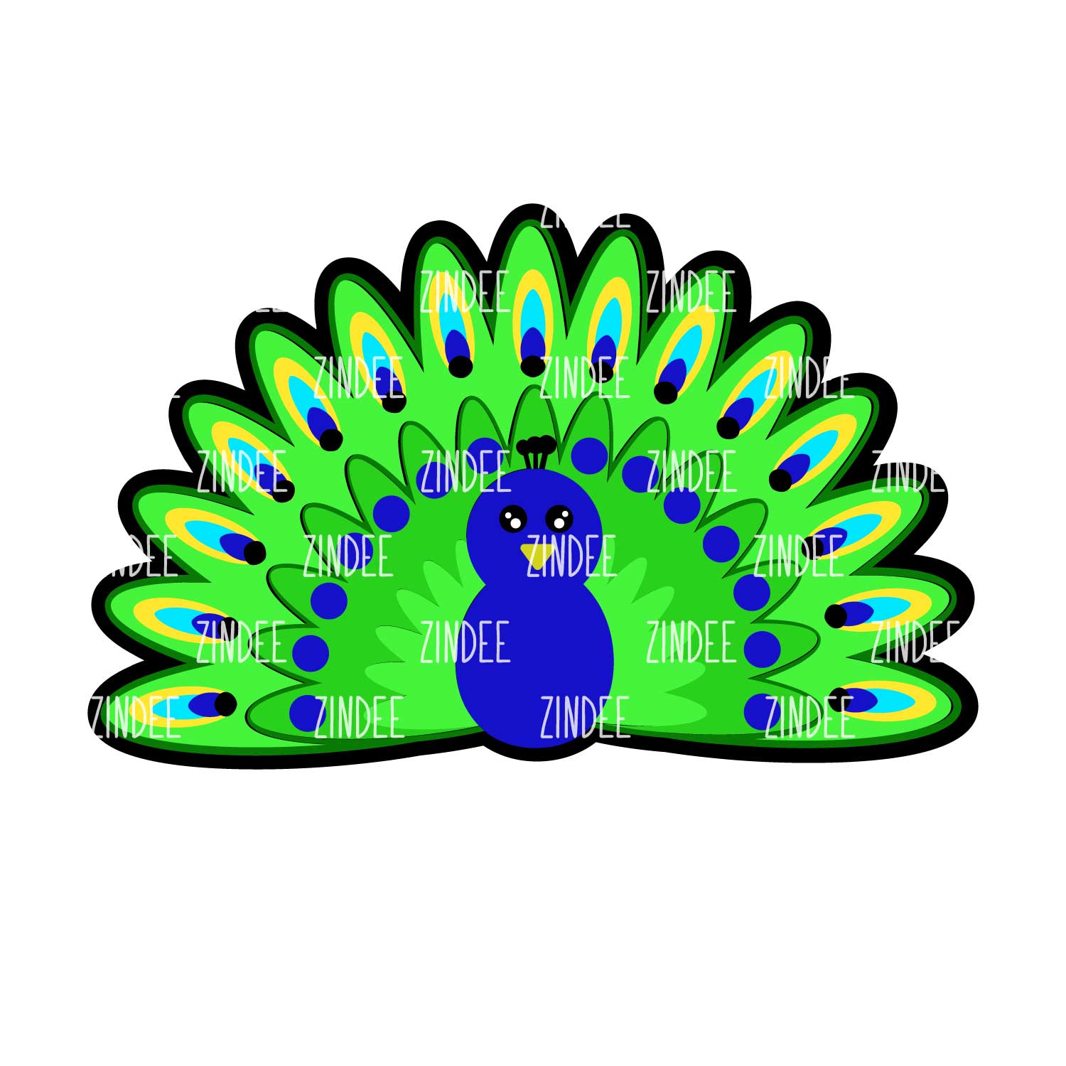 Peacock acrylic blank (2 inch) NO HOLE - Image 2