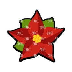Poinsettia – Mini Acrylic Charm Blank (1.5") | Optional Sticker or UV DTF