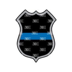 Police Badge – Mini Acrylic Charm Blank (1.5") | Optional Sticker or UV DTF