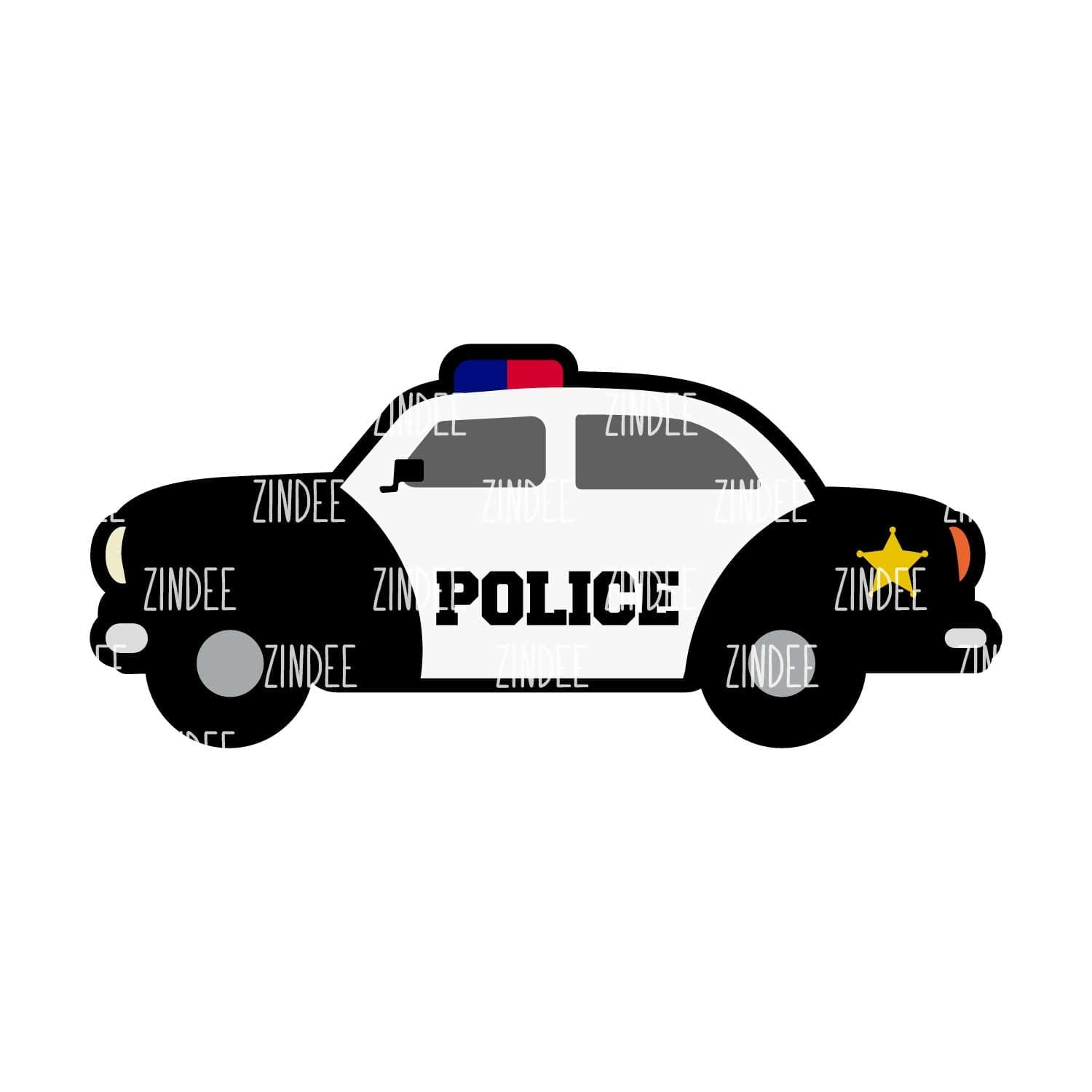 Police Car – Acrylic Badge Reel Blank (2") No Hole | Optional Sticker or UV DTF