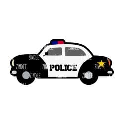 Police Car – Mini Acrylic Charm Blank (1.5") | Optional Sticker or UV DTF