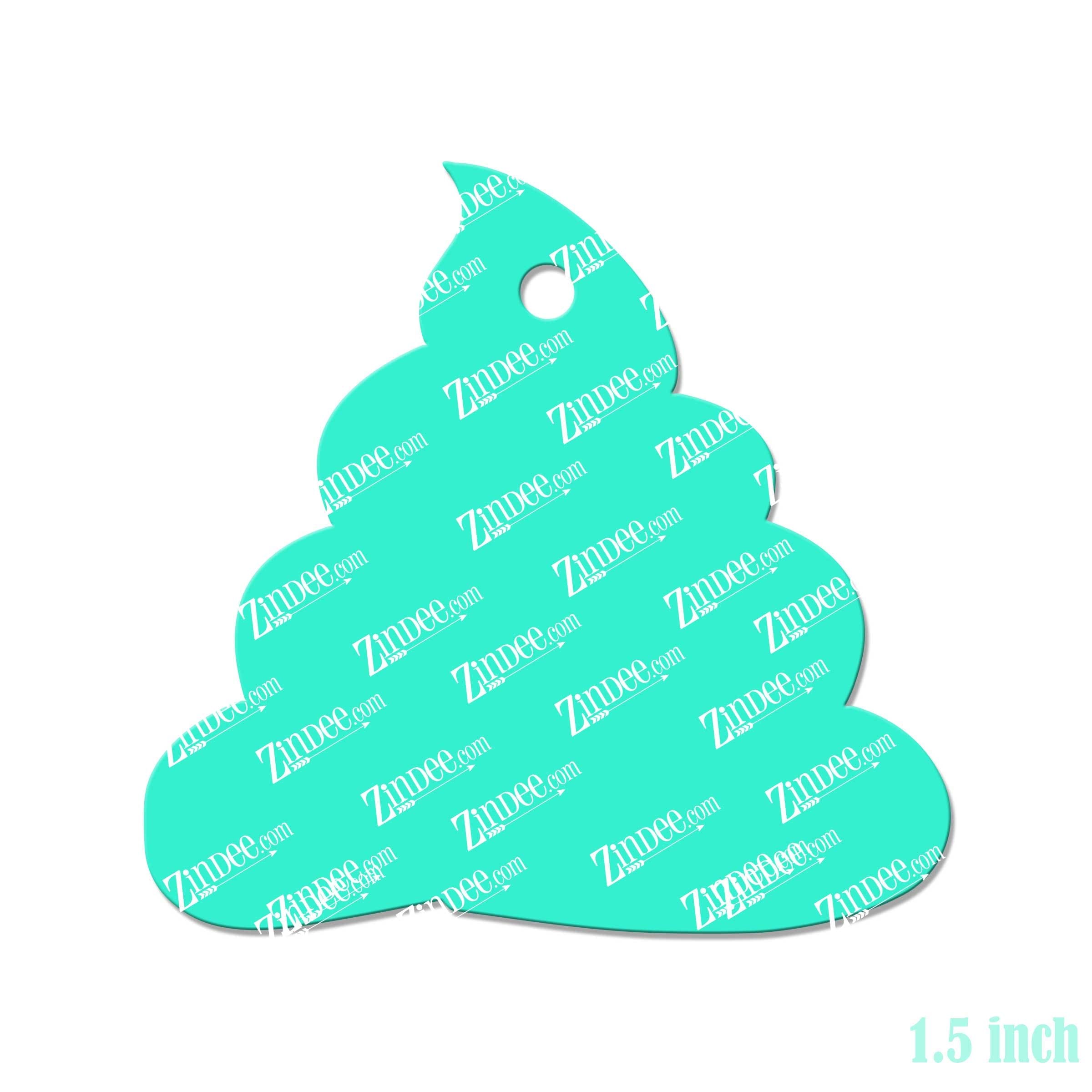 Poop Emoji – Mini Acrylic Charm Blank (1.5") | Optional Sticker or UV DTF - Image 2
