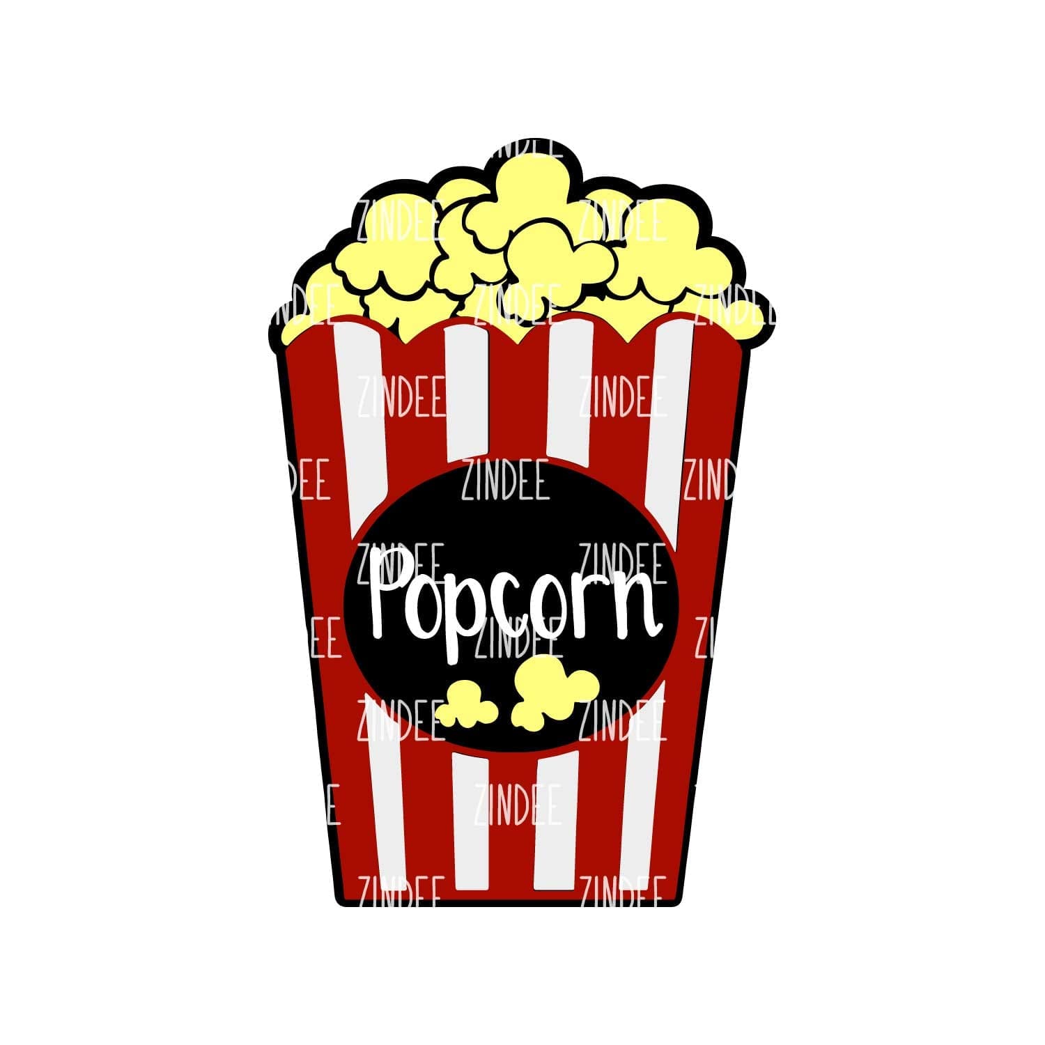Popcorn Bucket – Acrylic Badge Reel Blank (2") No Hole | Optional Sticker or UV DTF