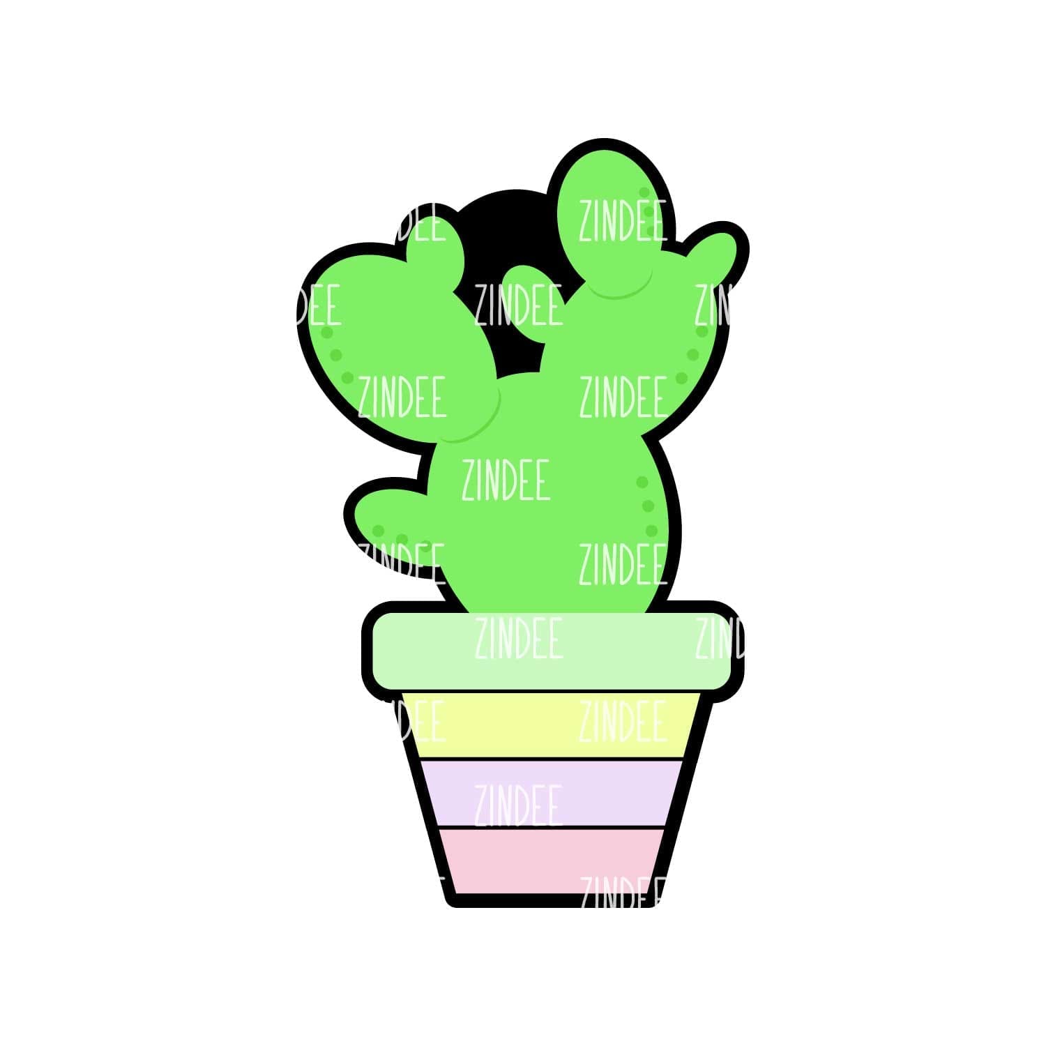 Potted Cactus – Acrylic Badge Reel Blank (2") No Hole | Optional Sticker or UV DTF