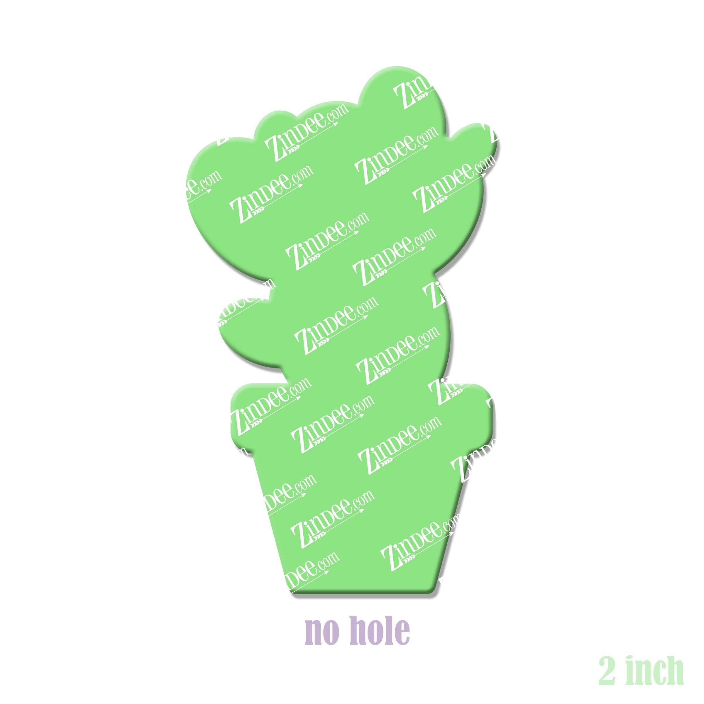Potted Cactus – Acrylic Badge Reel Blank (2") No Hole | Optional Sticker or UV DTF - Image 2