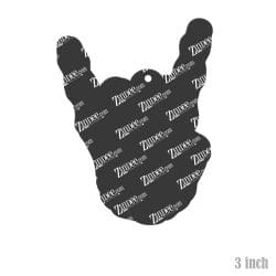 Alternative view of Rock On Skeleton – Acrylic Keychain Blank (3") | Optional Sticker or UV DTF