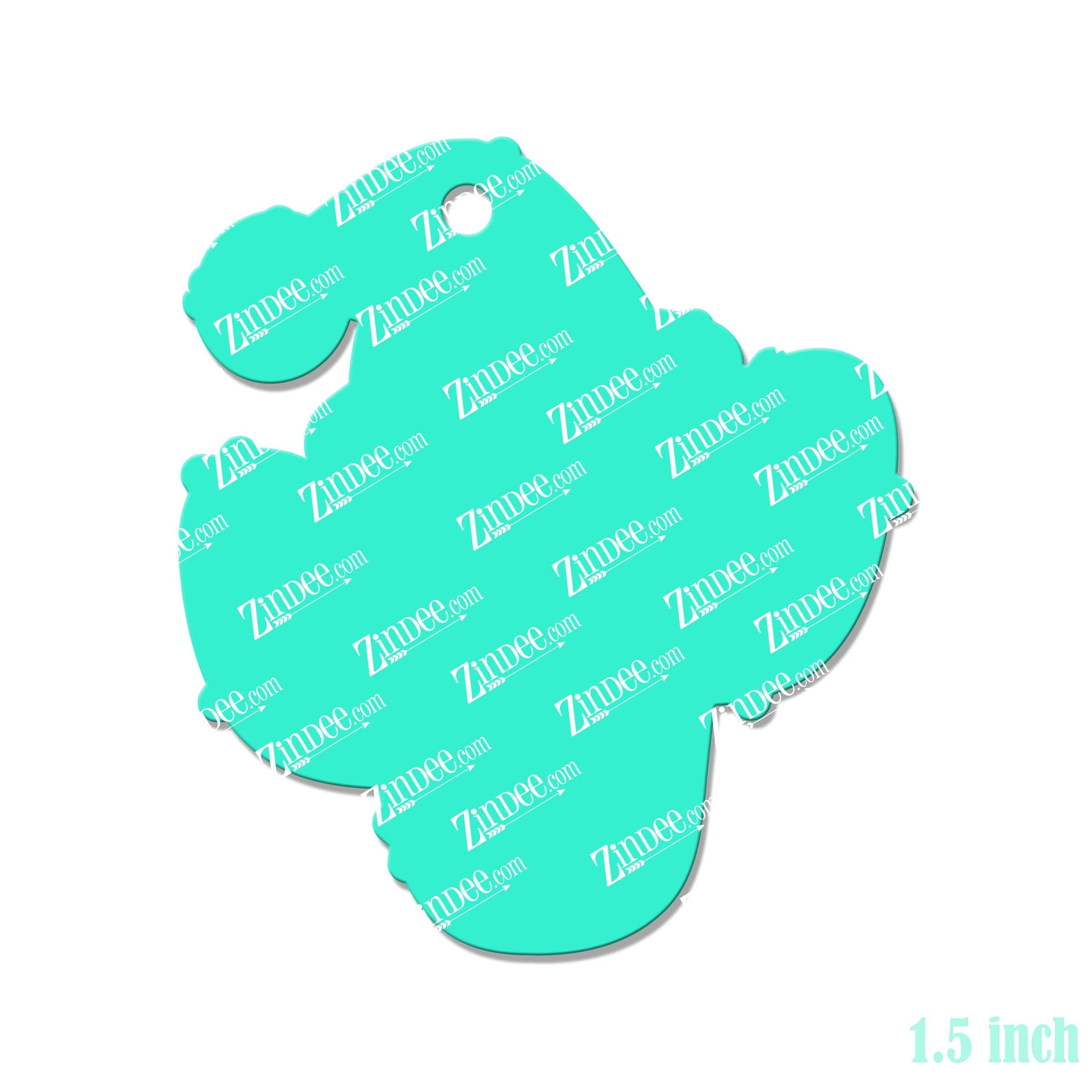 Santa Cactus – Mini Acrylic Charm Blank (1.5") | Optional Sticker or UV DTF - Image 2