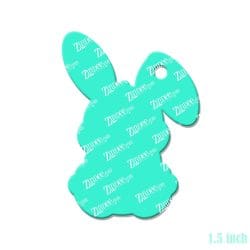 Alternative view of Sitting Bunny – Mini Acrylic Charm Blank (1.5") | Optional Sticker or UV DTF