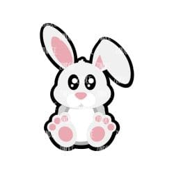 Sitting Bunny – Mini Acrylic Charm Blank (1.5") | Optional Sticker or UV DTF