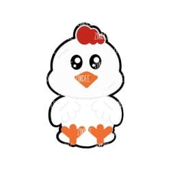 Sitting Chicken – Acrylic Keychain Blank (3") | Optional Sticker or UV DTF