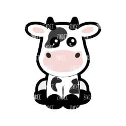 Sitting Cow – Acrylic Keychain Blank (3") | Optional Sticker or UV DTF