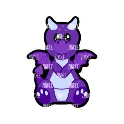 Sitting Dragon – Mini Acrylic Charm Blank (1.5") | Optional Sticker or UV DTF