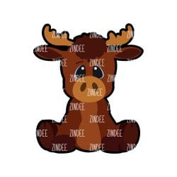 Sitting Moose – Mini Acrylic Charm Blank (1.5") | Optional Sticker or UV DTF