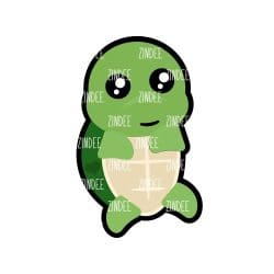 Sitting Turtle – Mini Acrylic Charm Blank (1.5") | Optional Sticker or UV DTF