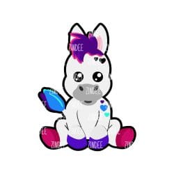 Sitting Unicorn – Mini Acrylic Charm Blank (1.5") | Optional Sticker or UV DTF