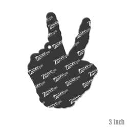 Skeleton Hand Peace Sign (BLACK WHITE) – Acrylic Keychain Blank (3") | Optional Sticker or UV DTF - Image 2