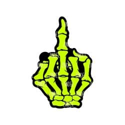 Skeleton Middle Finger – Acrylic Keychain Blank (2.5") | Optional Sticker or UV DTF