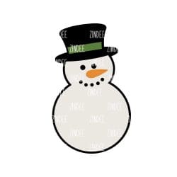 Snowman – Mini Acrylic Charm Blank (1.5") | Optional Sticker or UV DTF