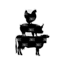 Stacked Farm Animals – Acrylic Keychain Blank (3") | Optional Sticker or UV DTF