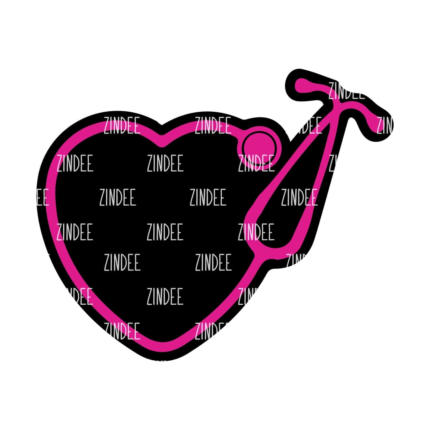 Stethoscope Heart – Mini Acrylic Charm Blank (1.5") No Hole | Optional Sticker or UV DTF