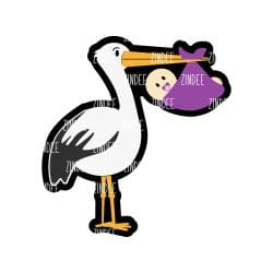 Stork with Baby – Acrylic Keychain Blank (3") | Optional Sticker or UV DTF