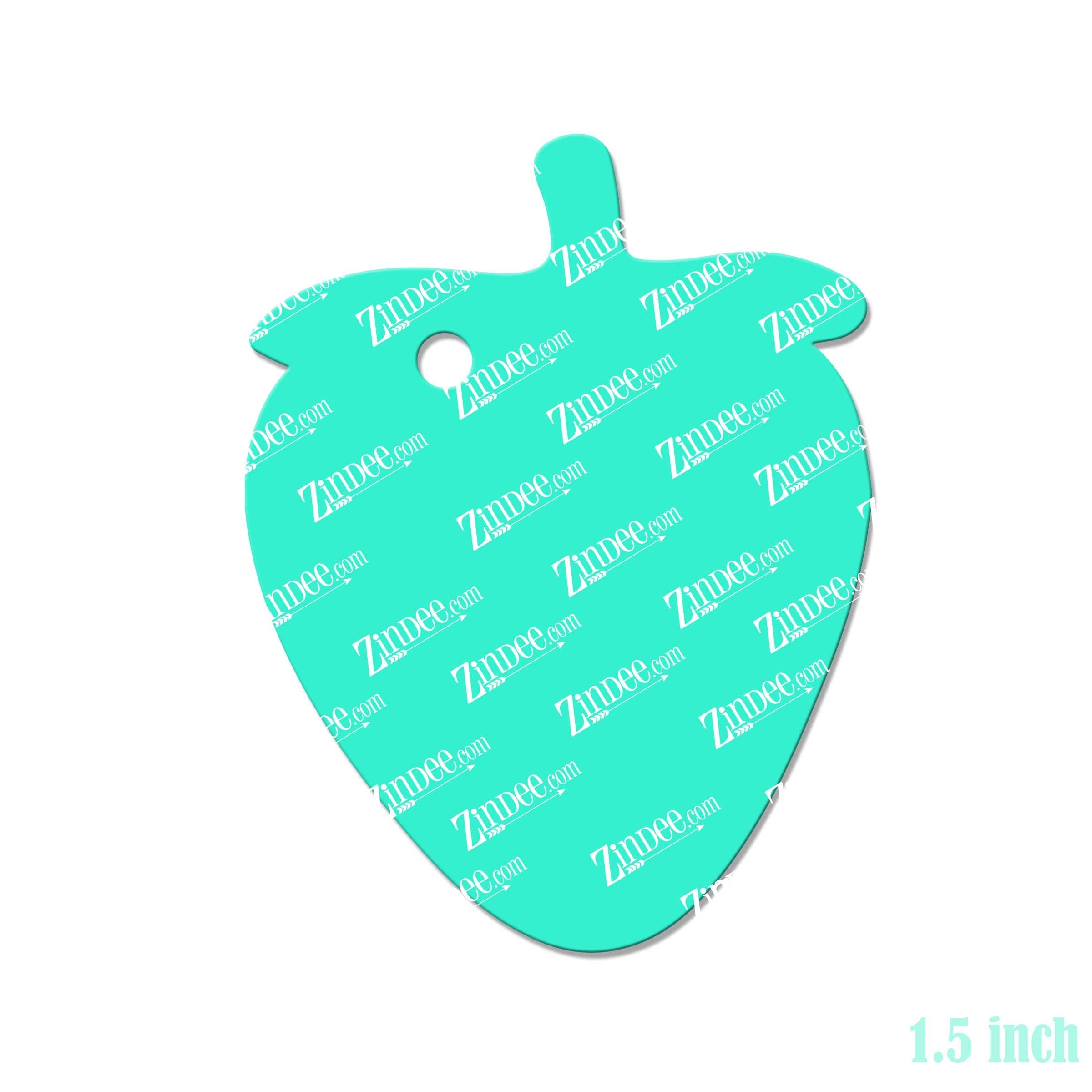 Strawberry – Mini Acrylic Charm Blank (1.5") | Optional Sticker or UV DTF - Image 2