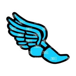 Track Shoe with Wings – Acrylic Badge Reel Blank (2") No Hole | Optional Sticker or UV DTF