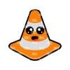 Traffic Cone – Mini Acrylic Charm Blank (1.5") | Optional Sticker or UV DTF