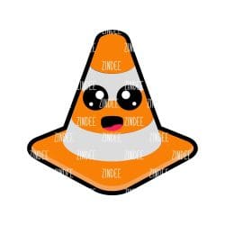 Traffic Cone – Mini Acrylic Charm Blank (1.5") | Optional Sticker or UV DTF