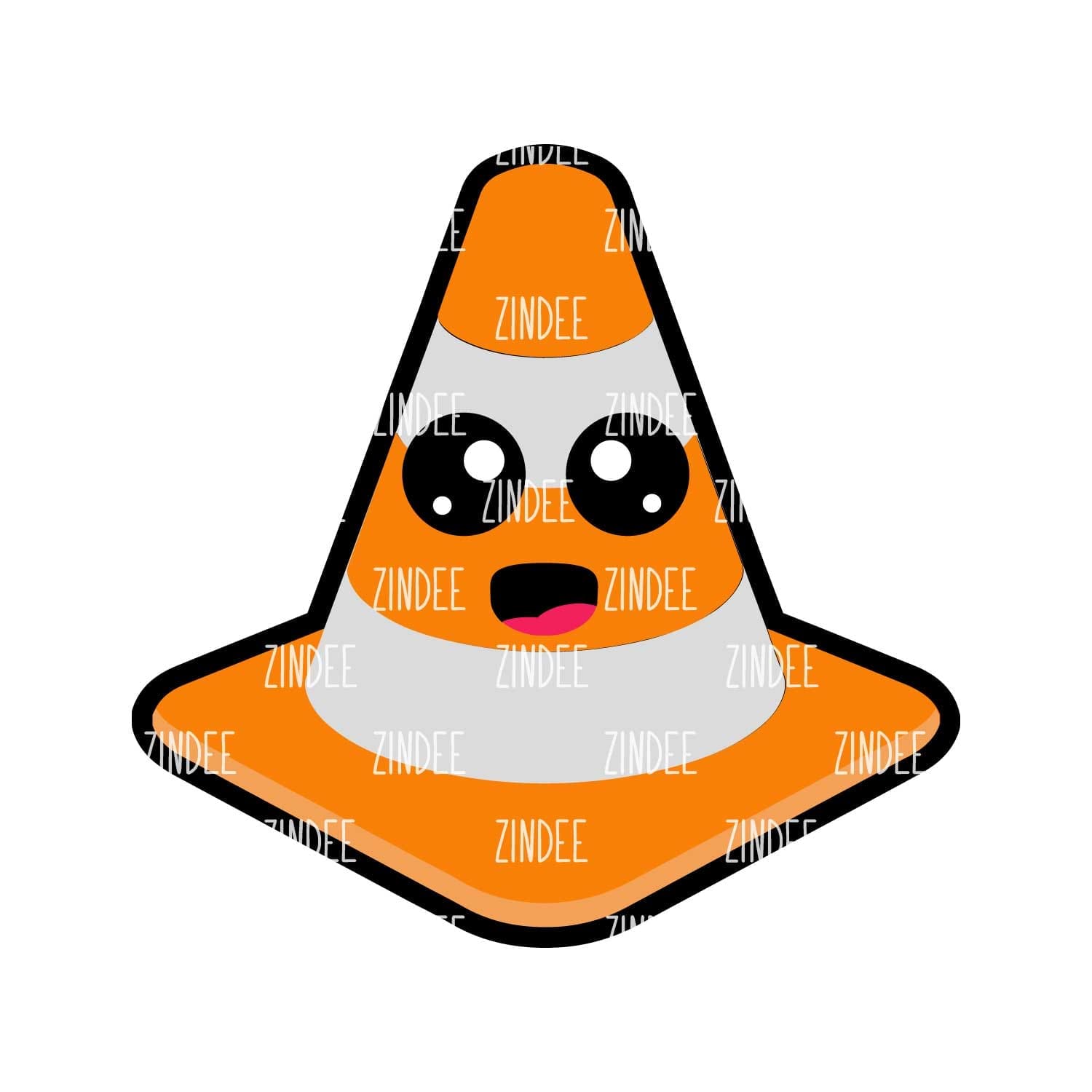 Traffic Cone – Mini Acrylic Charm Blank (1.5") | Optional Sticker or UV DTF