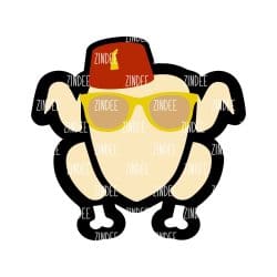 Turkey Hat Glasses – Acrylic Keychain Blank (3") | Optional Sticker or UV DTF
