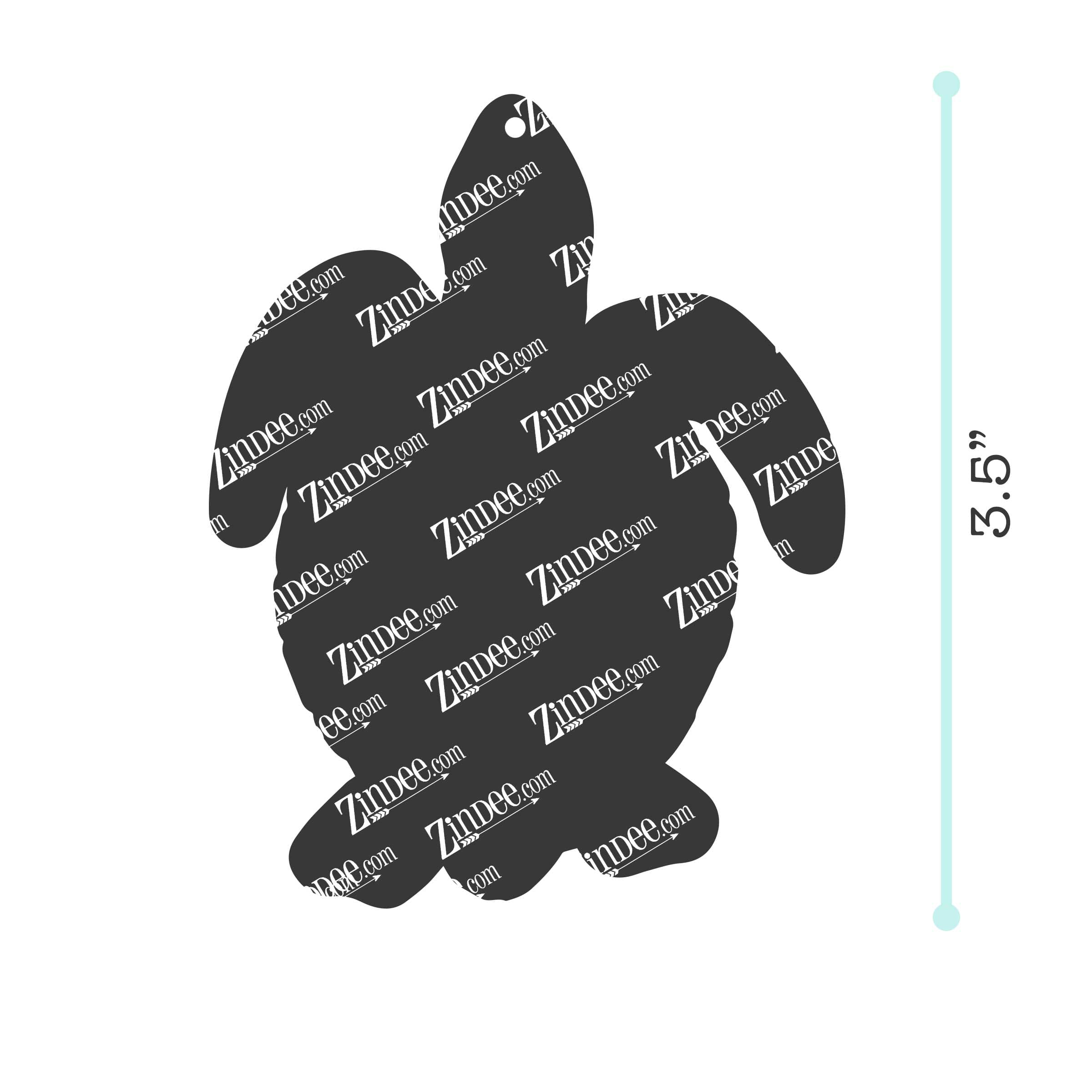 Turtle – Acrylic Keychain Blank (3") | Optional Sticker or UV DTF - Image 2