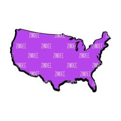 United States – Acrylic Badge Reel Blank (2") No Hole | Optional Sticker or UV DTF