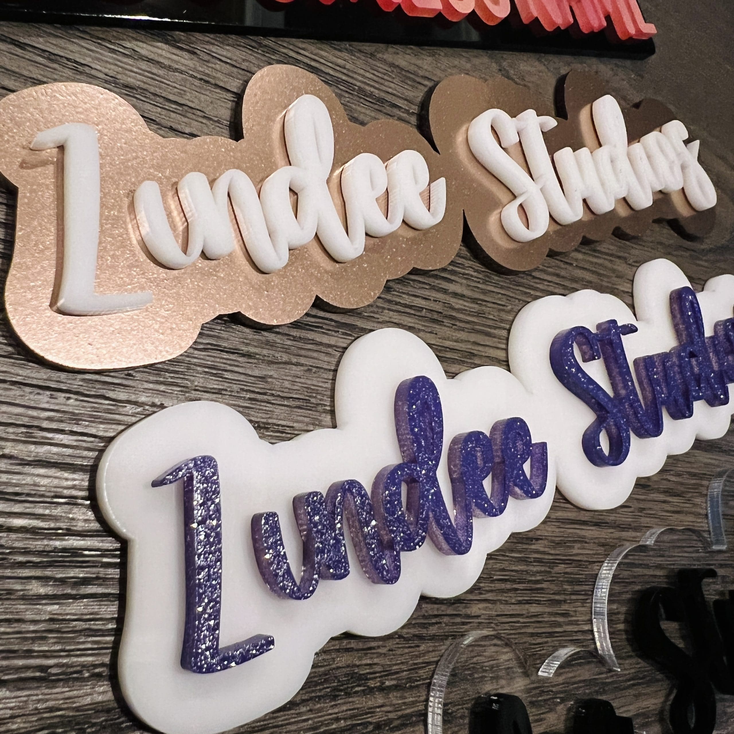 Acrylic Watermark 3D Script Bubble Style (acrylic sign) - Image 3