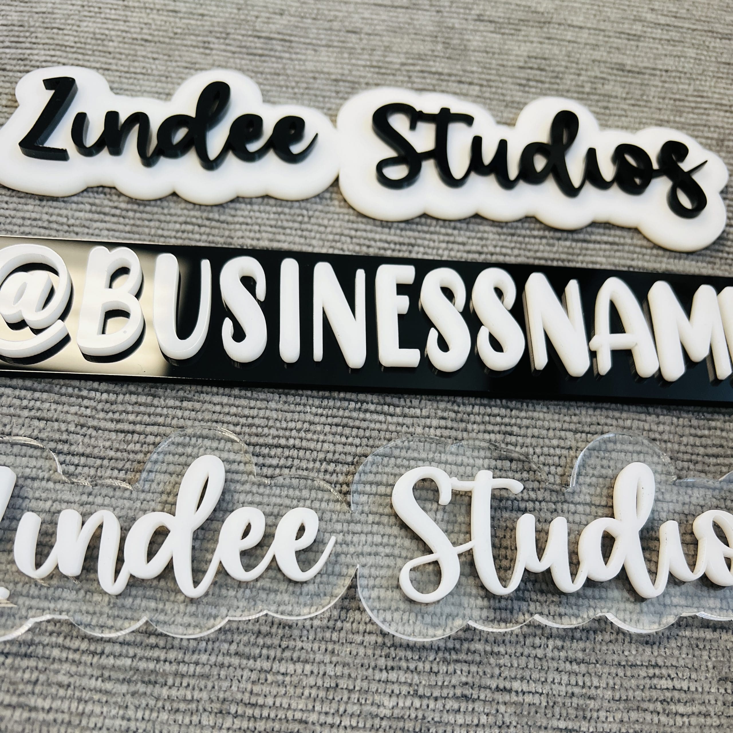 Acrylic Watermark 3D Script Bubble Style (acrylic sign) - Image 8