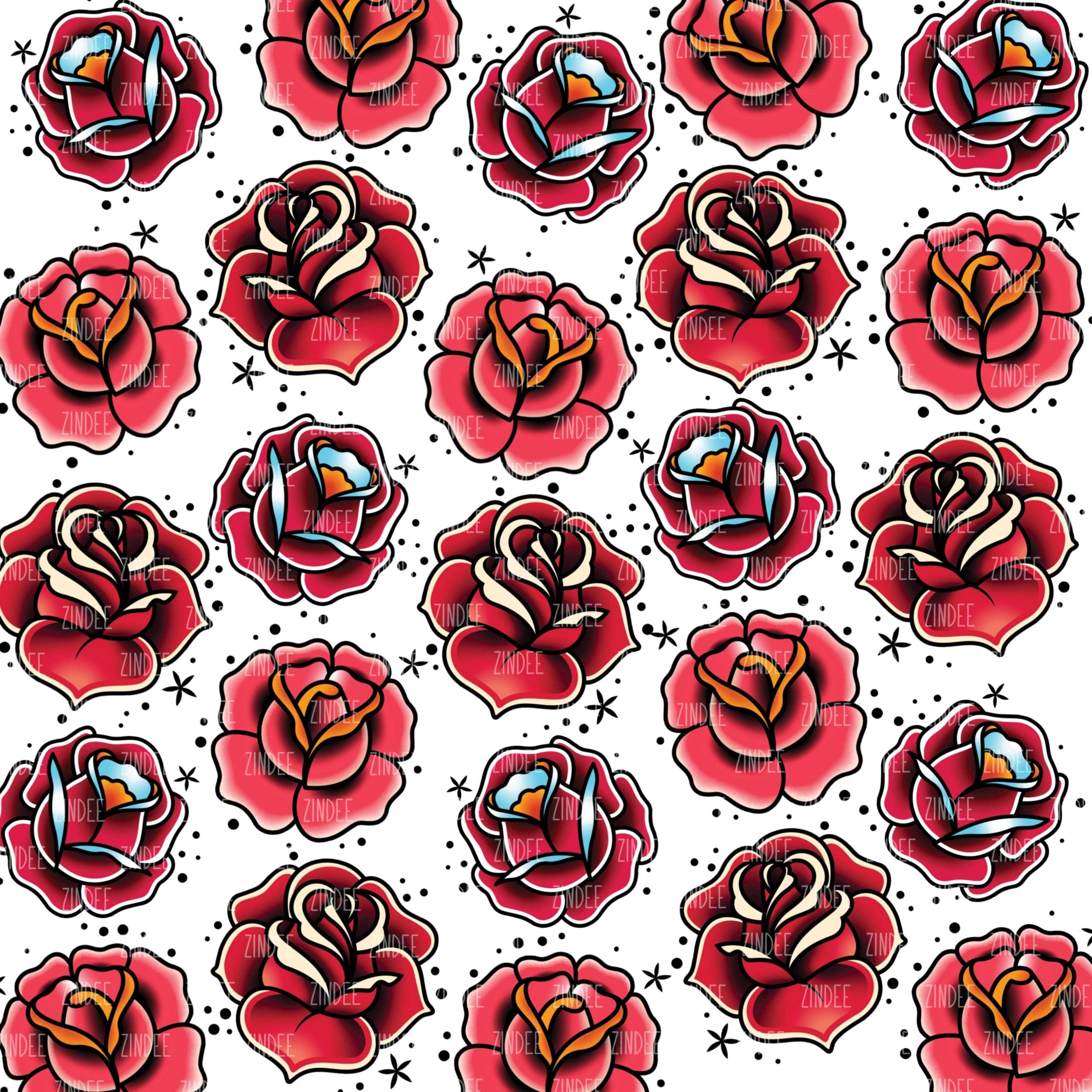 American Traditional Roses (digital paper)