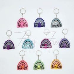 Boho Rainbow – Acrylic Keychain Blank (3") | Optional Sticker or UV DTF - Image 3