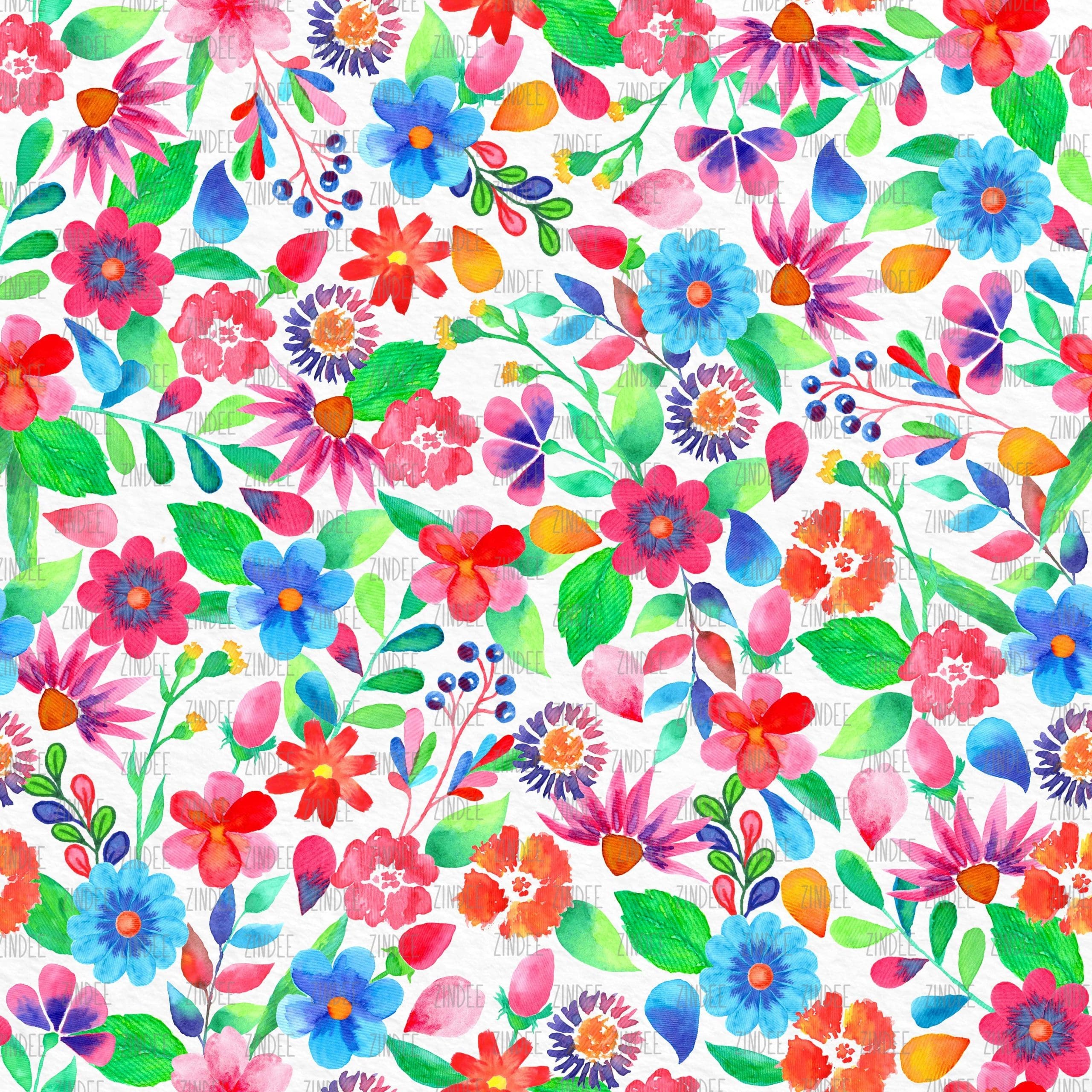 Bright Spring Blooms seamless (digital paper)