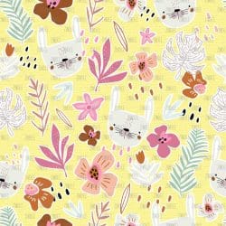 Bunnies And Flowers seamless (digital paper)