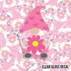 Cartoon Daisy Gnome kiss cut decal (3 inch) CLEAR GLOSS