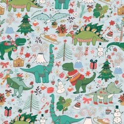 Christmas Dinos Blue seamless (digital paper)