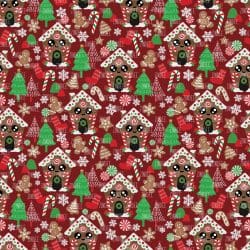 Christmas Gingerbread House Red seamless (digital paper)