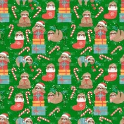 Christmas Sloth seamless (digital paper)