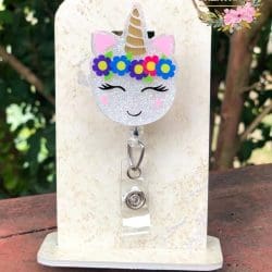 Chubby Unicorn – Acrylic Badge Reel Blank (2") No Hole | Optional Sticker or UV DTF - Image 5