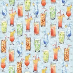 Cocktails Blue seamless (digital paper)