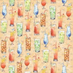 Cocktails Light Orange seamless (digital paper)
