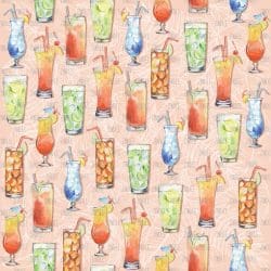 Cocktails Peach seamless (digital paper)