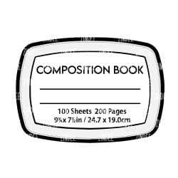 Composition Book – Acrylic Keychain Blank (3") | Optional Sticker or UV DTF