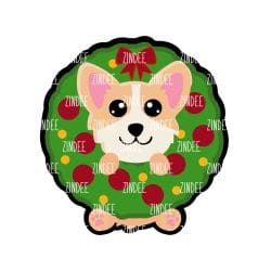 Corgi Wreath – Mini Acrylic Charm Blank (1.5") | Optional Sticker or UV DTF