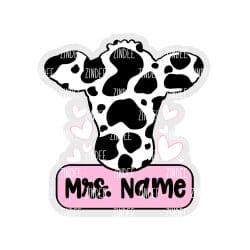 Cow Head With Name – Mini Acrylic Charm Blank (1.5") | Optional Sticker or UV DTF